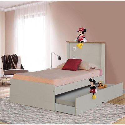 Cama Solteiro Bianca com Auxiliar MDF MDP Off White Tebarrot Móveis