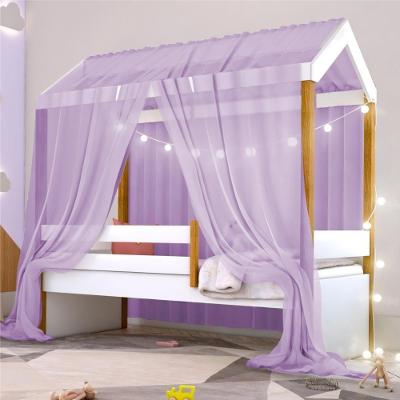 Cama Montessoriana Solteiro Cama Montessori Exclusiv Fio de Luz Colchão e Voal Lilás MDF Branco