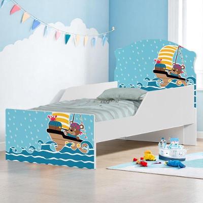 Cama Infantil Ursinhos Pirata com Colchão MDF Branco Cambel Móveis