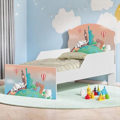 Cama Infantil Volta ao Mundo com Colchão em MDF Branco Cambel Móveis