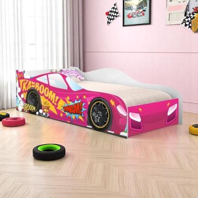 Cama Infantil Carro Faísca Rosa Mini Cama MDF Branco Casah