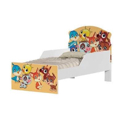 Cama Infantil Bichinhos Mini Cama MDF Branco Cambel Móveis