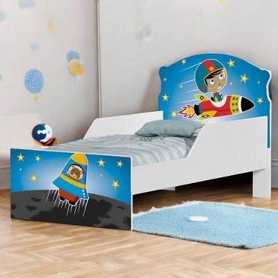 Cama Infantil Astronauta e Foguete com Colchão MDF Branco Cambel Móveis