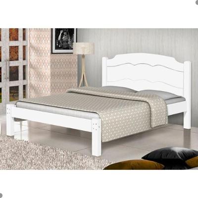 Cama Casal com Cabeceira Lena Maia MDF Branco Basoto Brasil