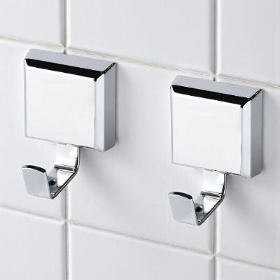 Cabideiro de Parede Kelora 2 Ganchos Suporte Luxo Preto Fosco Marini 2 Unid