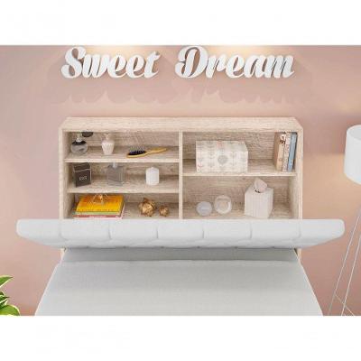 Cabeceira Box Isis Solteiro Fixação no Box MDF MDP Amarula Branco Framar