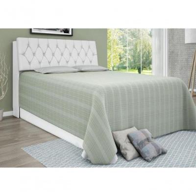 Cabeceira Box Levi Casal Queen Fixação no Box MDF MDP Tecido Sintético Branco Framar