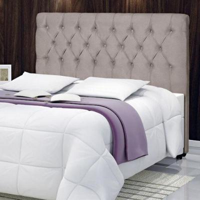 Cabeceira Barcelona Casal Fixação no Box MDF-MDP Estofada Suede Palha Casah