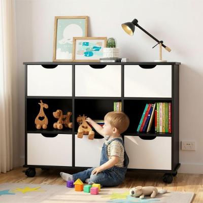 Nicho para Quarto Infantil Nicho Organizador com Rodinhas Portland 6 Gavetas MDP 108CM Branco