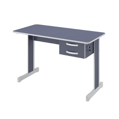 Mesa para Escritório Retangular Mesa Escritório Atlanta Azul Moderno 2 Gavetas 120CM Azul Plata
