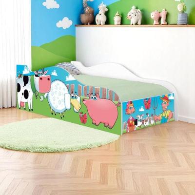 Mini Cama Infantil Mini Cama Fazendinha e Vaquinha MDF Branco Casah Solteiro