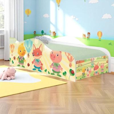 Mini Cama Infantil Fazendinha e Balões com Colchão MDF Branco Casah