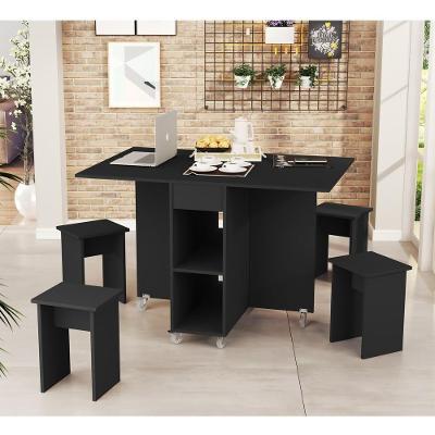 Mesa Vila Serena Bancada Carlos 4 Lugares Retangular MDF 120CM Preto Basoto Brasil