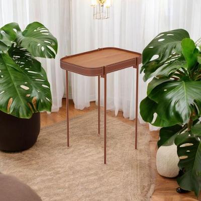 Mesa Lateral Nature Retangular MDP MDF Marrom OFT Móveis