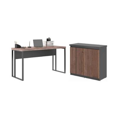 Jogo de Mesa com Balcão Xena 4 Portas MDP 120CM Noce Preto