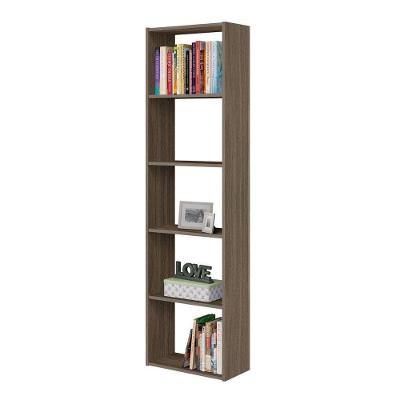 Estante Boss Moderno 4 Prateleiras 5 Nichos MDP Marrom 45CM Plata Móveis