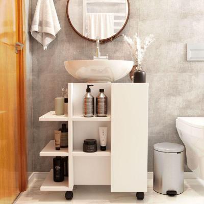 Gabinete Banheiro Flush 1 Porta sem Gavetas MDP 37CM Branco Casah