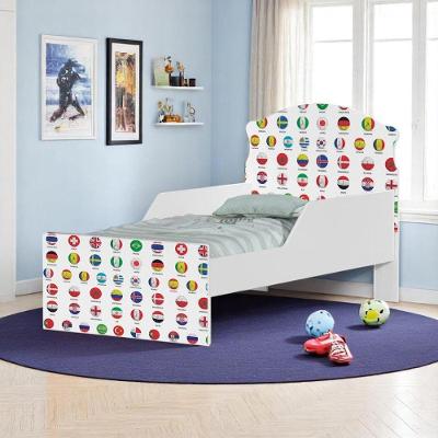 Cama Infantil com Colchão Simples MDF Branco Futebol Seleção Cambel Móveis