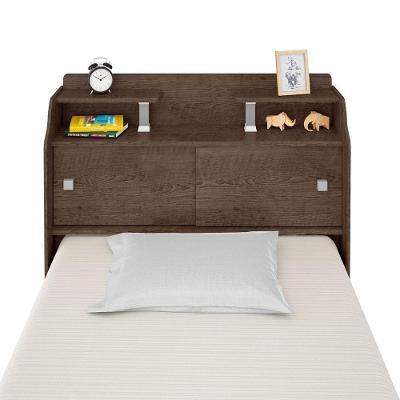Cabeceira Box Solteiro Elisa Chocolate MDF-MDP com Portas de Correr Framar