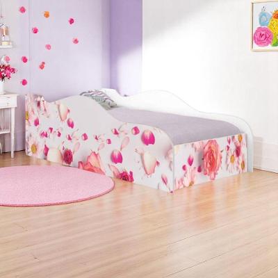 Cama Infantil Mini Cama Rosas com Bordas Arredondadas MDF Branco Casah