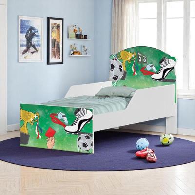 Cama Infantil Partida de Futebol com Colchão MDF Branco Cambel Móveis