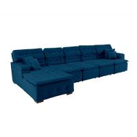 Sofá Orlando 4.20x1.50m Com Chaise, Retrátil E Reclinável - Azul - 6
