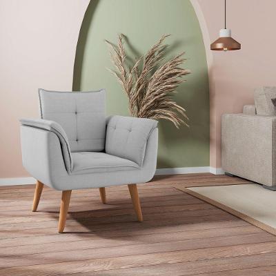 Poltrona Mistral para Sala Linha com Pés Palito Cinza Framar
