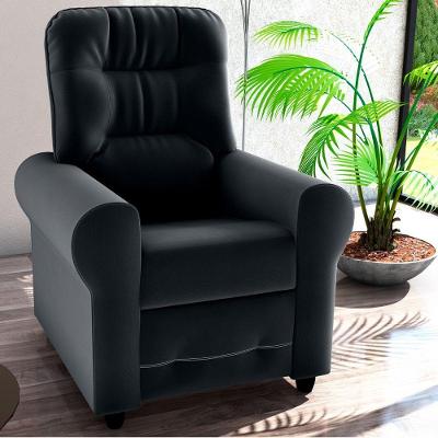 Poltrona Reclinavel Riviera Veludo Espuma D23 Fibra Siliconada Preto Matrix