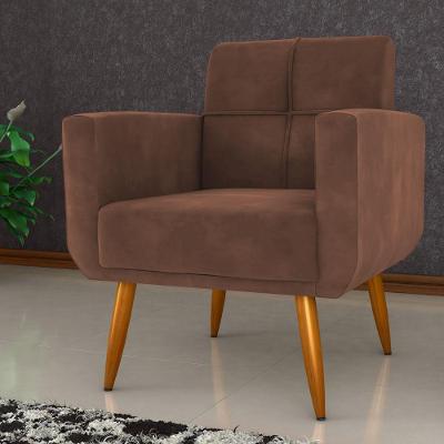 Poltrona Renoir para Sala Veludo Ferrugem Assento Espuma D23 110kg Matrix