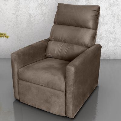 Poltrona Reclinável Villa do Cedro com Reclinação Manual Suede Marrom Matrix