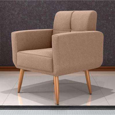 Poltrona Decorativa Casa Riviera Reclinavel Sala Boucle Conforto Marrom Matrix