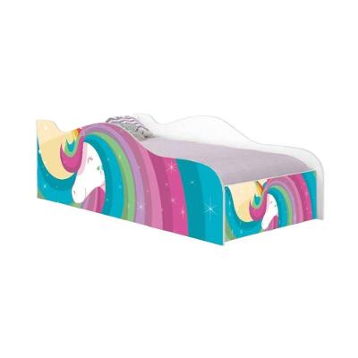 Mini Cama Infantil Unicórnio Arco Íris MDF Branco Casah Solteiro