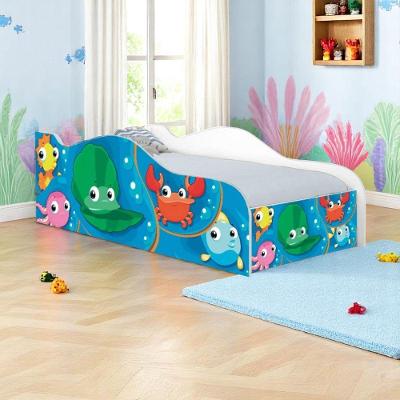 Mini Cama Infantil Fundo do Mar Peixes MDF Branco Casah Solteiro