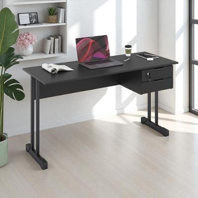 Escrivaninha Retangular Master 1.2 Euro Moderno 2 Gavetas 120CM Preto Onix Casah