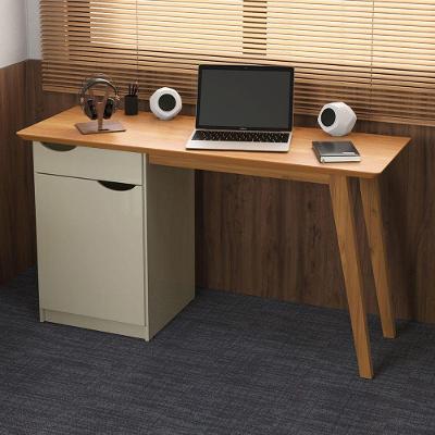 Escrivaninha Retangular Mabel Moderno 1 Gaveta MDF-MDP 136CM Off White e Cinamomo