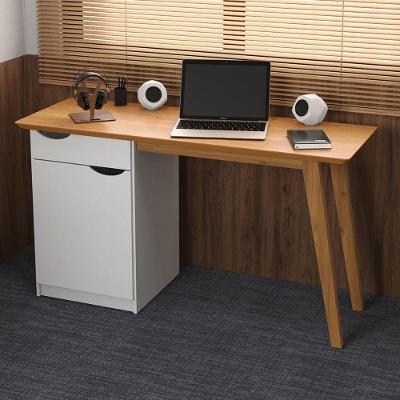 Escrivaninha Retangular Aurélia Moderno 1 Gaveta MDF MDP 135CM Branco Casah