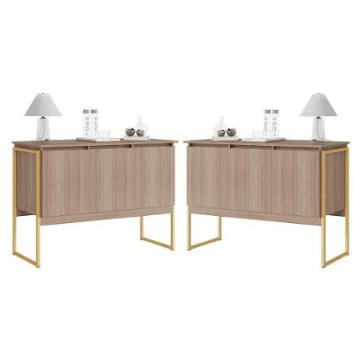 Conjunto Buffets Vale Montana Dourado 2 MDP Perfex 15mm Estrutura Aço Cor Dourado Casah