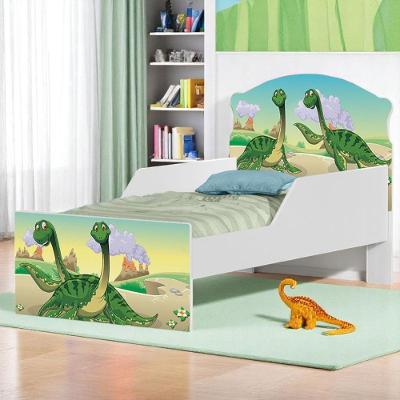 Cama Infantil Dinossauro Irmãos com Colchão MDF Branco Cambel Móveis