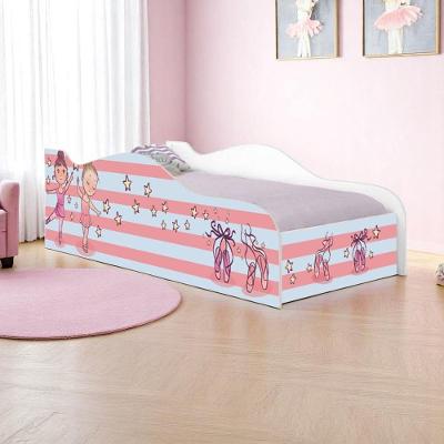 Cama Infantil Solteiro Bailarinas Meninas MDF Branco Casah Solteiro