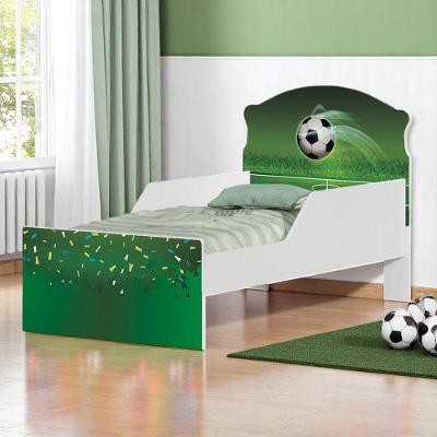 Cama Infantil Futebol com Colchão Mini Cama MDF Branco Cambel Móveis