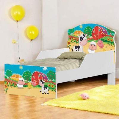 Cama Infantil Fazendinha Colorida com Colchão MDF Branco Cambel Móveis