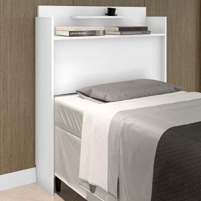Cabeceira Box Solteiro Austin com Prateleira MDP Branco Framar