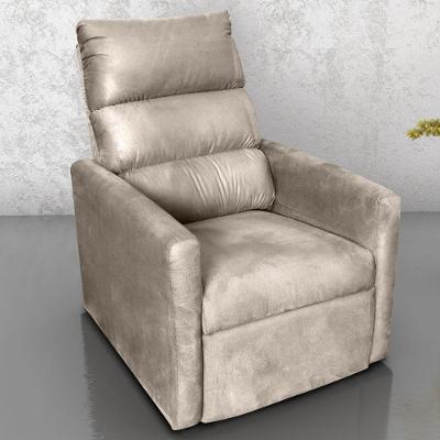 Poltrona Reclinável Villa Aurora com Reclinação Manual Suede Bege Matrix 110kg