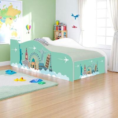 Mini Cama Infantil Viagem Pelo Mundo com Colchão MDF Branco Solteiro Casah