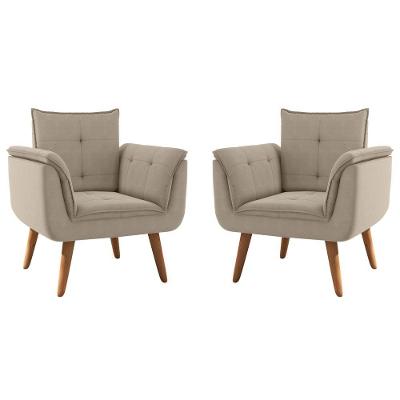 Jogo de Poltronas Maya Reclinável Tecido Inca Cinza Framar 82CM