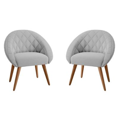 Jogo de Poltronas Mônaco para Sala Linha Cinza Pés Palito 76CM Framar
