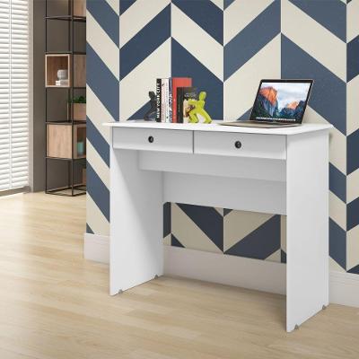 Escrivaninha Saturno 2 Gavetas MDF 90CM Branco EJ Móveis