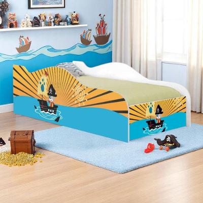 Cama Solteiro Infantil com Colchão Cama Pirata do Mar MDF Branco Casah