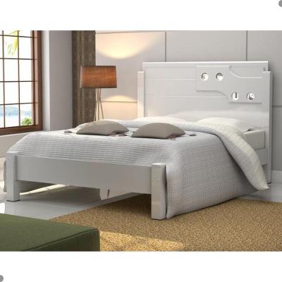 Cama Casal Cama Luíza Branco com Cabeceira MDF Branco Casah