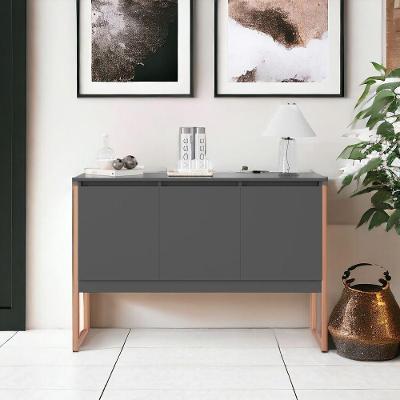 Buffet Toscana 3 Portas Industrial MDP 120CM Preto Casah
